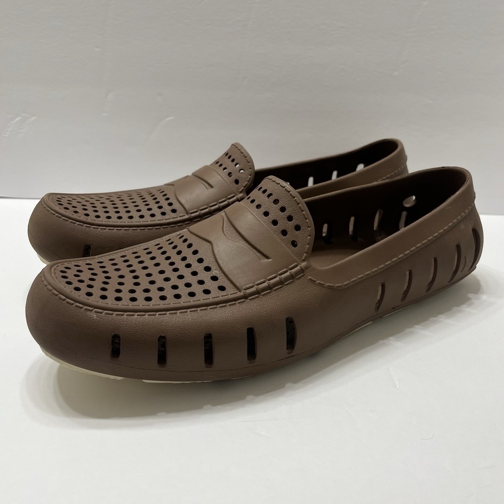 Floafers Men's Country Club Driver Loafer Size 14 Perforated Foam Brown